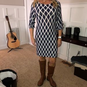 navy/white chevron dress
